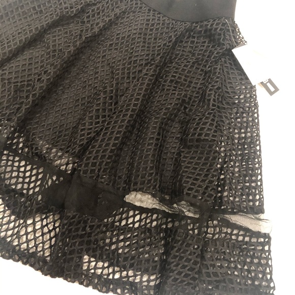 DESIGN LAB LORD & TAYLOR BLACK SKIRT MESH WITH LINING PUNK ARTSY BOHEMIAN S/P - Picture 2 of 4